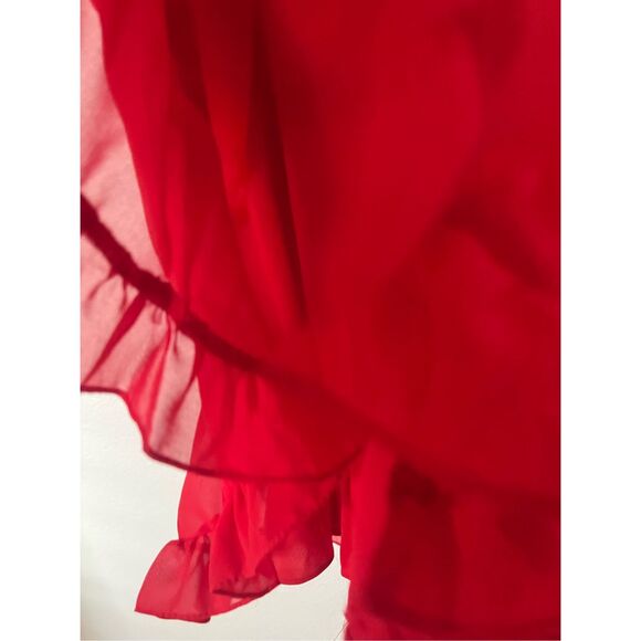 MAC DUGGAL Ruffle V-Neck Criss-Cross Mini Dress NEW NWT - Picture 9 of 10